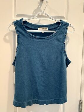 Idyllwind Teal Tank Top with Silver Stud Detail